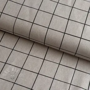 Dekorativno blago Linenlook Freehand grid lines