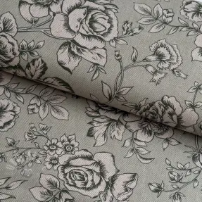 Dekorativno blago Linenlook Elegant rose bloom army