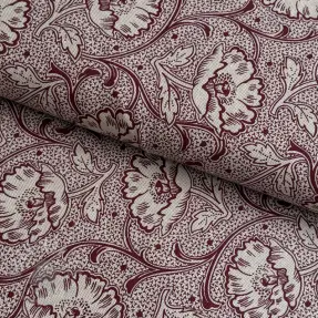 Dekorativno blago Linenlook Bloomy art craft wine