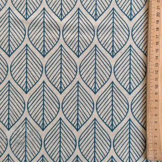 Dekorativno blago Linenlook Leaf line minimalist denim