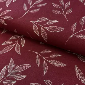 Dekorativno blago Linenlook Elegant leaf branch wine