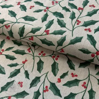 Dekorativno blago Linenlook Holly branch Xmas
