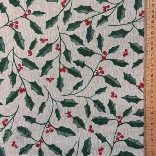 Dekorativno blago Linenlook Holly branch Xmas