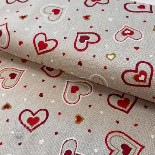 Dekorativno blago Linenlook Sweet heart joy