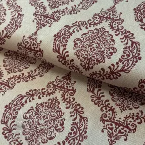 Dekorativno blago Linenlook Baroque damask charm wine