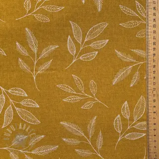 Dekorativno blago Linenlook Elegant leaf branch yellow