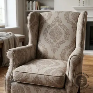 Dekorativno blago Linenlook Baroque damask charm taupe