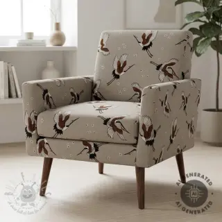 Dekorativno blago Linenlook Crane blossom sky