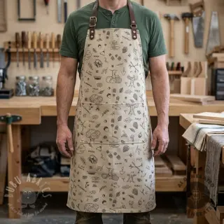 Dekorativno blago Linenlook Wander woods doodle