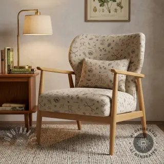 Dekorativno blago Linenlook Wander woods doodle