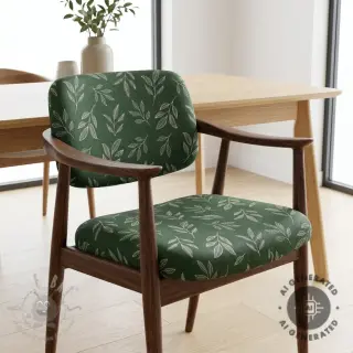 Dekorativno blago Linenlook Elegant leaf branch army