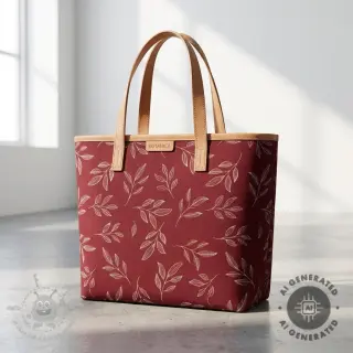 Dekorativno blago Linenlook Elegant leaf branch wine