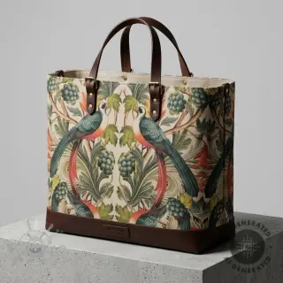 Dekorativno blago Linenlook Leafy paradise bird digital print