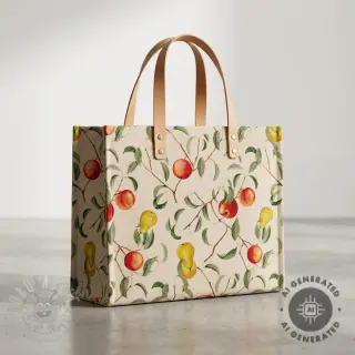 Dekorativno blago Linenlook Apple pear branch digital print