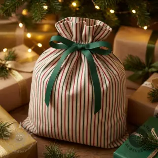 Dekorativno blago Linenlook Little Xmas stripe
