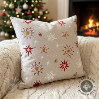 Dekorativno blago Linenlook Magic star red gold