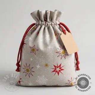 Dekorativno blago Linenlook Magic star red gold
