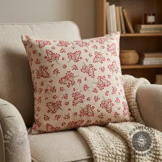 Dekorativno blago Linenlook Winter berry bloom