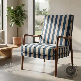 Dekorativno blago Linenlook Joyful basic stripe denim