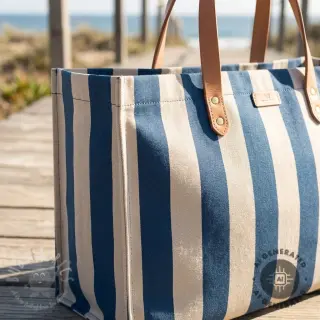 Dekorativno blago Linenlook Joyful basic stripe denim