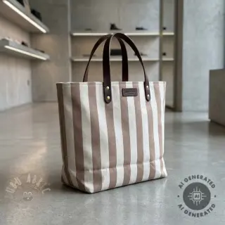 Dekorativno blago Linenlook Joyful basic stripe taupe