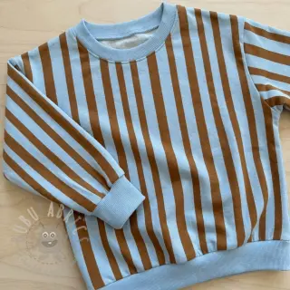 Prevešanka Stripes by JENNIFER BOURON blue brown ORGANIC