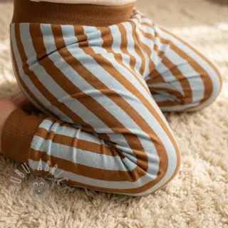 Prevešanka Stripes by JENNIFER BOURON blue brown ORGANIC