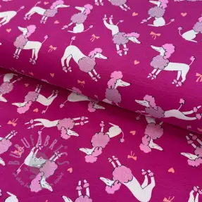 Jersey Glitter poodles fuchsia