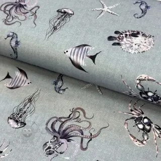 Dekorativno blago Underwater animals grey digital print