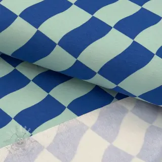 Kosmatena prevešanka SOFT Checks mint blue