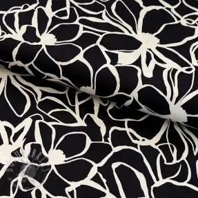 Bombažna tkanina SATIN Magnolia NERIDA HANSEN black