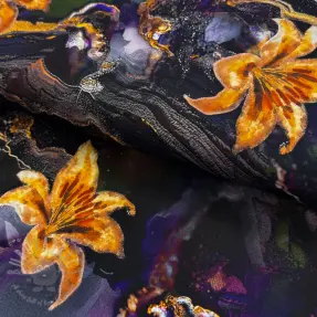 Ženska moda PUNTA DI ROMA Flowers black digital print