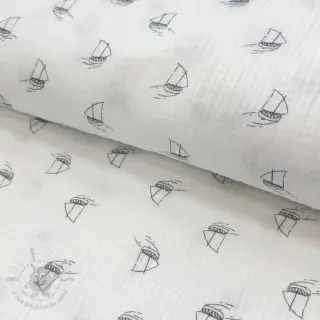 Dvoslojna gaza/muslin Boats white