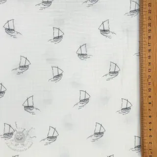 Dvoslojna gaza/muslin Boats white