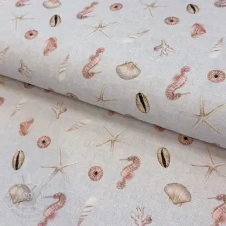 Dekorativno blago Shells linen ecru digital print