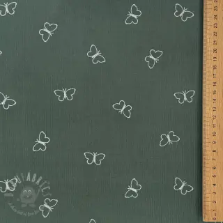 Pran raztegljiv žamet GLITTER Butterflies sage