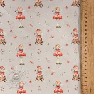 Bombažna tkanina Sweet elf light sand digital print