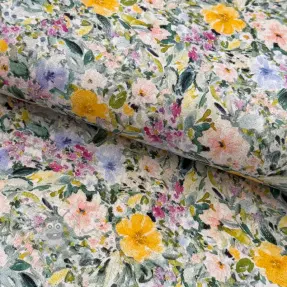 Viskoza z lanom CREPE Flowers Simi digital print