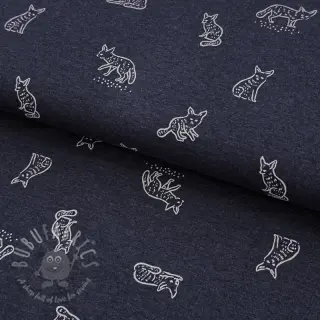 Jersey Hidden foxie indigo melange