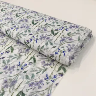 Viskoza DOBBY Flowers white digital print