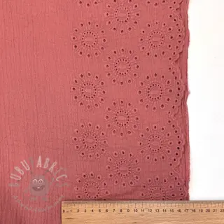 Dvoslojna gaza/muslin 1-side border blush