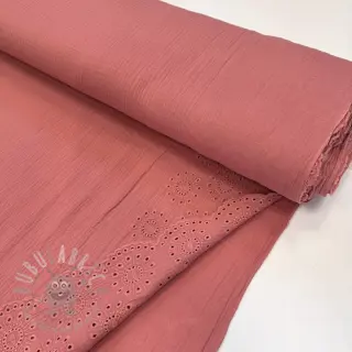 Dvoslojna gaza/muslin 1-side border blush