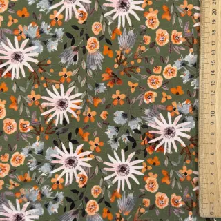 Kosmatena prevešanka Flowers forest green digital print