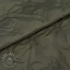 Prešita tkanina Stars army green