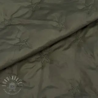 Prešita tkanina Stars army green