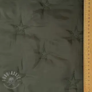 Prešita tkanina Stars army green