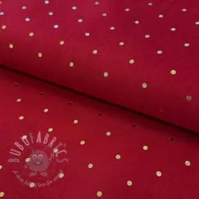Pran raztegljiv žamet FOIL GOLD Dot red