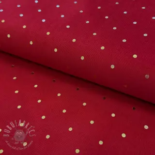 Pran raztegljiv žamet FOIL GOLD Dot red