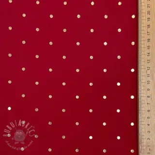 Pran raztegljiv žamet FOIL GOLD Dot red