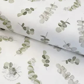 Dekorativno blago Eucalyptus white green digital print